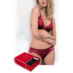 Conjunto top bikini ADMAS terciopelo rojo
